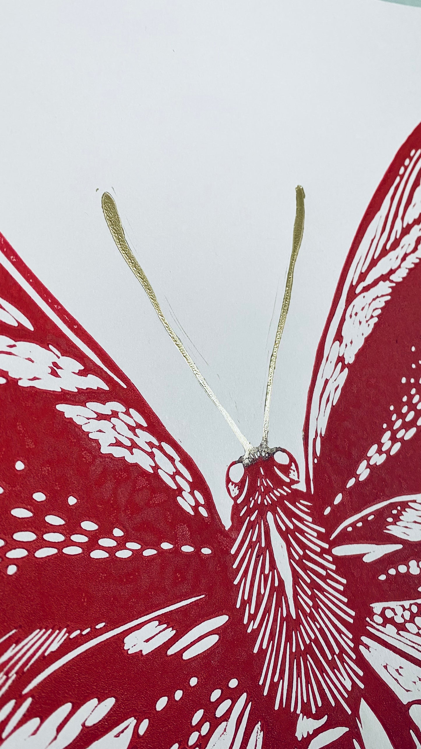 Mariposa L (Blanco/rojo)